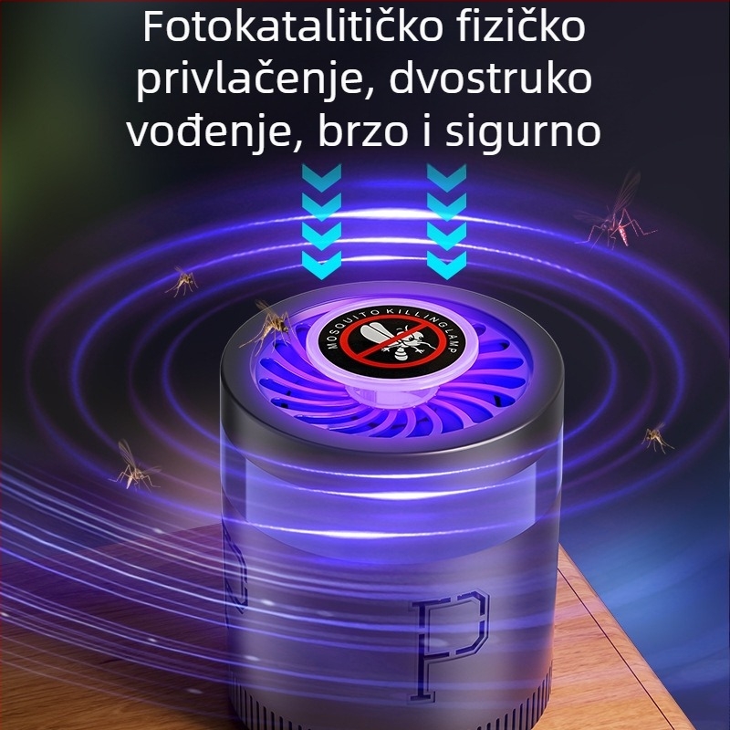 Lampa za hvatanje komaraca inhalacijom, pokrivenost 21–30 m², LED izvor svjetla, pasica s ventilatorom, kućište od PP, bez ugrađene baterije