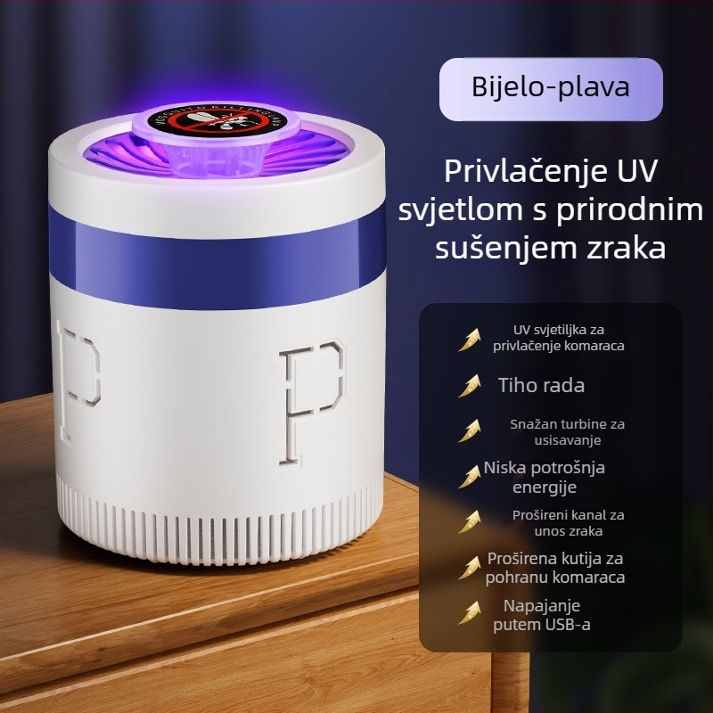 Lampa za hvatanje komaraca inhalacijom, pokrivenost 21–30 m², LED izvor svjetla, pasica s ventilatorom, kućište od PP, bez ugrađene baterije