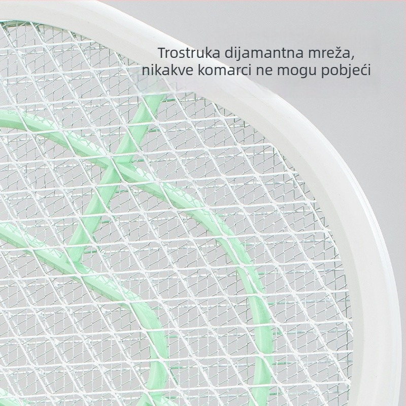 Električna lopatica za komarce sa LED svjetlom, ugrađena baterija 1001-1600 mAh, pokrivenost 11-20 m², vrijeme punjenja 1-3 sata, mreža Ni-Zn-Fe (11-20 m², 1-3 sata punjenja, 1001-1600 mAh, mreža Ni-Zn-Fe)