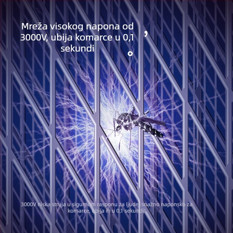 Električna lopatica za komarce sa LED svjetlom, ugrađena baterija 1001-1600 mAh, pokrivenost 11-20 m², vrijeme punjenja 1-3 sata, mreža Ni-Zn-Fe (11-20 m², 1-3 sata punjenja, 1001-1600 mAh, mreža Ni-Zn-Fe)