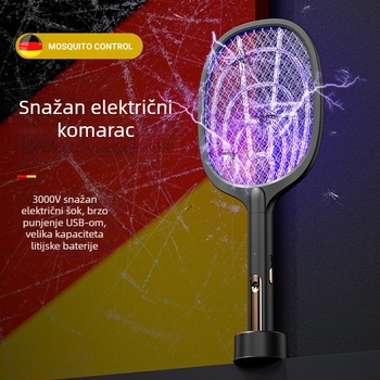 Dva u jedan električni komarac-ubijač, punjivi, za zid, s LED svjetlom i aluminijskom mrežom