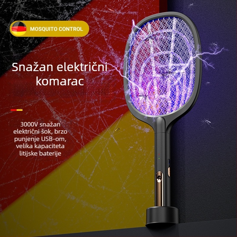 Dva u jedan električni komarac-ubijač, punjivi, za zid, s LED svjetlom i aluminijskom mrežom