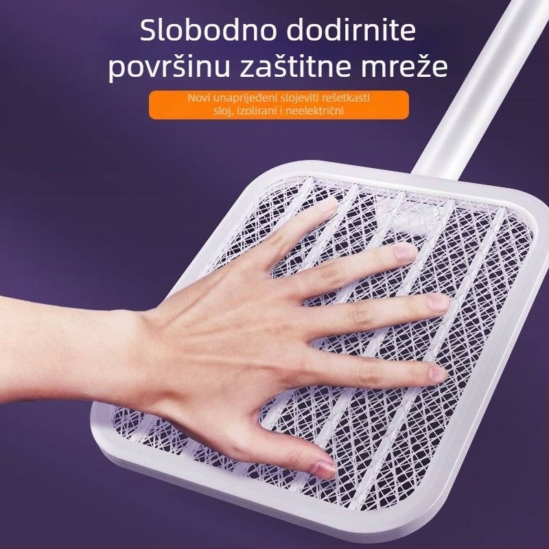 Sklopni električni odvijač za komarce s ugrađenom baterijom 1001–1600 mAh, domet 11–20 m², vrijeme punjenja 1–3 sata, LED privlačnost i električni udar