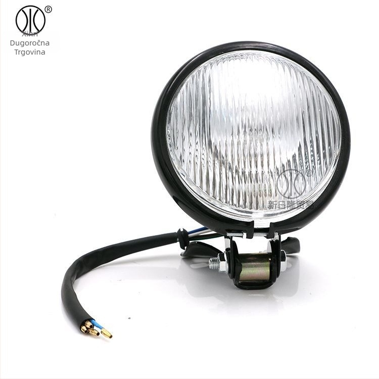 Metalni motociklistički far, retro stil, okrugli objektiv, 12V, 35W, blizinsko i daljinsko svjetlo, model xrl-200