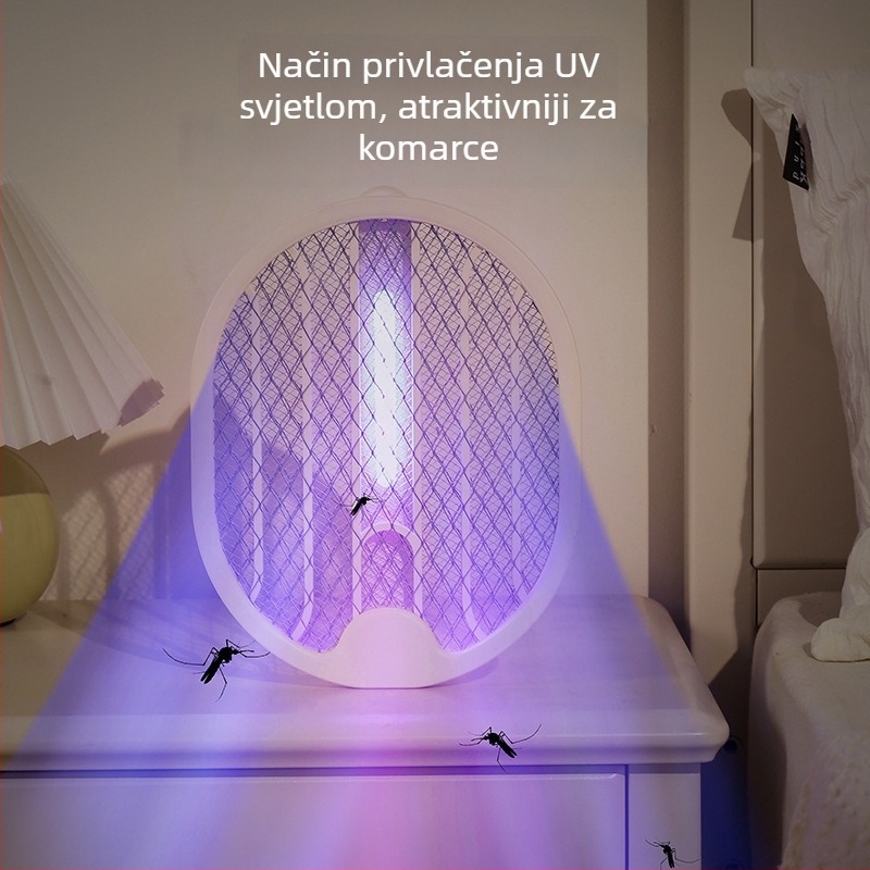Sklopiva automatska električna palica za komarce i muhe s LED indikatorom, visok napon, USB za kućnu upotrebu