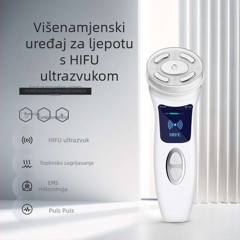 Uređaj za lice četvrte generacije HIFU ultrazvuk s RF-om i EMS mikrostrujom, ugrađena baterija 1200–2000 mAh