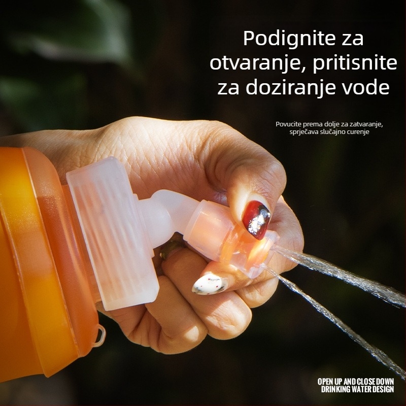 Vanjska sportska vrećica za vodu s preklopnim dizajnom, TPU i silikonasta usta, idealno za trčanje i planinarenje