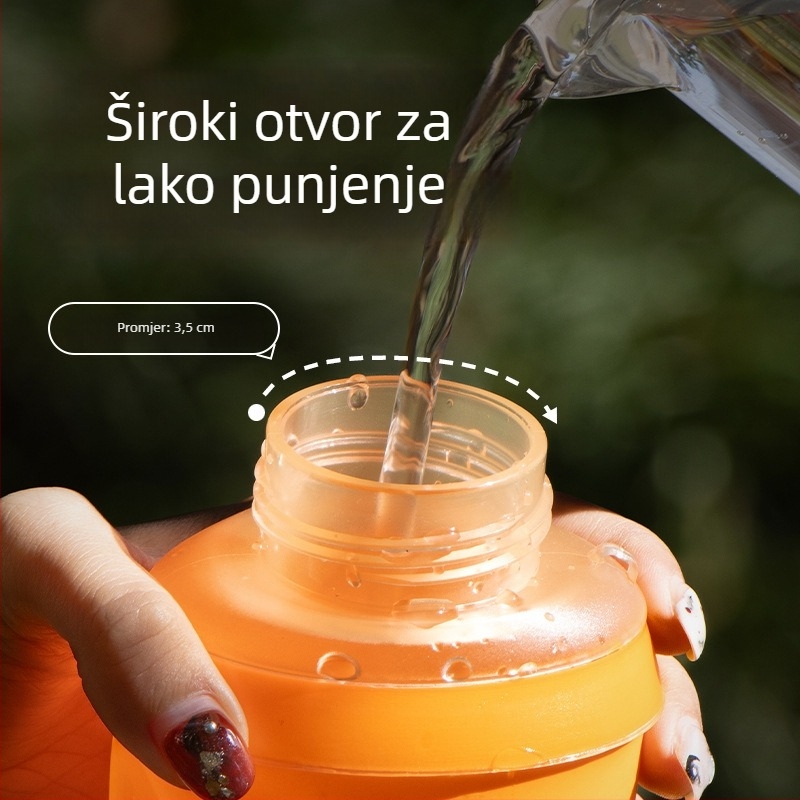 Vanjska sportska vrećica za vodu s preklopnim dizajnom, TPU i silikonasta usta, idealno za trčanje i planinarenje