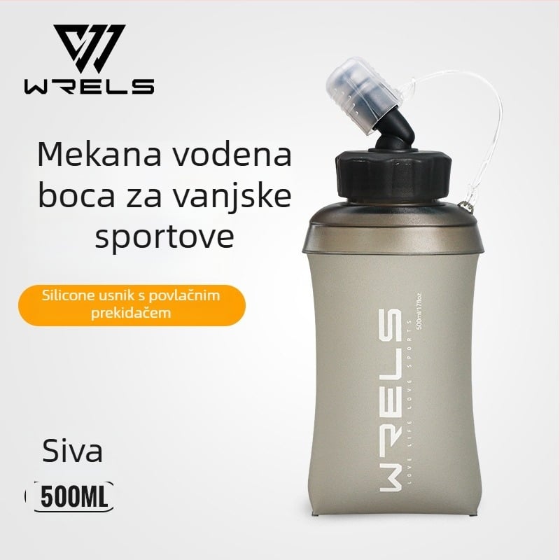 Vanjska sportska vrećica za vodu s preklopnim dizajnom, TPU i silikonasta usta, idealno za trčanje i planinarenje