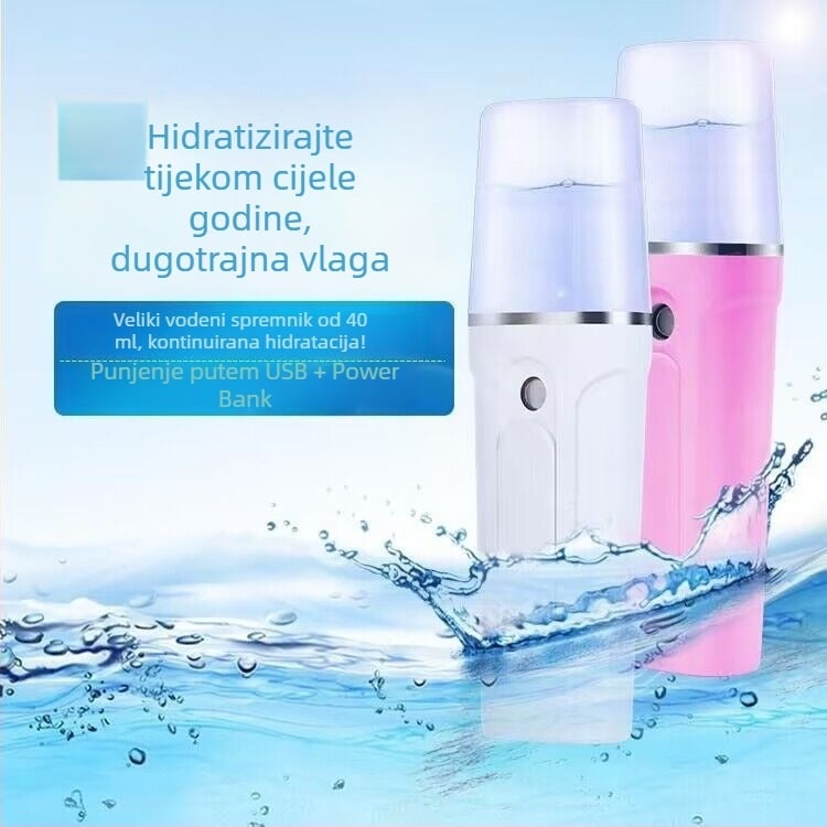 Nano hladni raspršivač za lice, ugrađena baterija 800–1000mAh, 2 brzine, model 718a, vrijeme raspršivanja 11–30 s