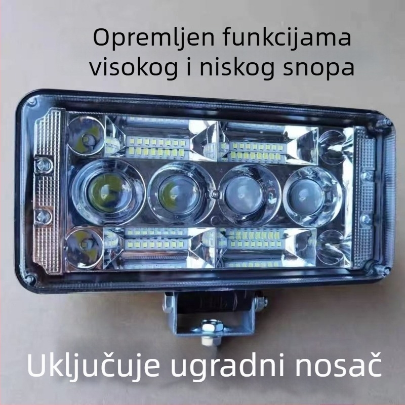 LED auto reflektor 12-80V, univerzalni, svjetlo za vožnju unatrag, kvadratni LED far za kamione, kombije, motocikle i električna vozila