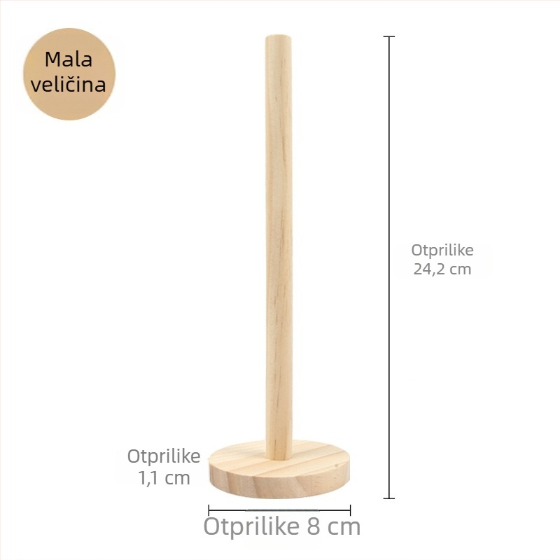 Drveni stalak za dodatke za kosu - prijenosni, masivno drvo, moderan minimalistički stil, 106 g, za nakit