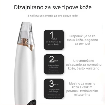 X3 ultrazvučni kožni uređaj, električni usisivač za mitesere, s 3 usisnim glavama, 3 brzine, čišćenje pora i smanjenje akni
