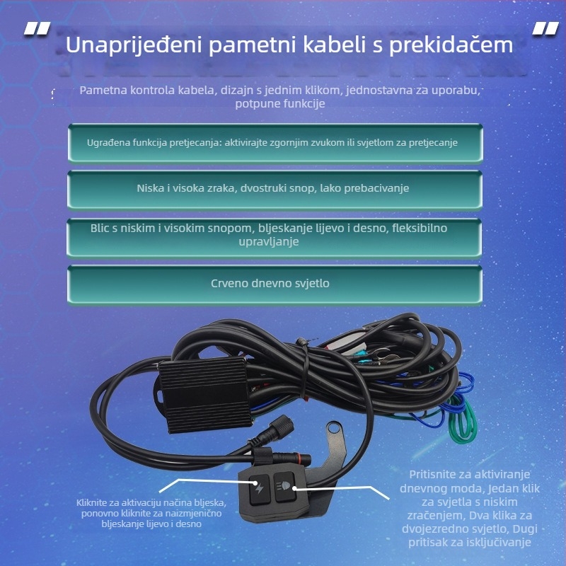 Motorska LED spot svjetiljka s univerzalnim lećama, 12-36V, 60W (par), aluminijska legura + PC, s poklopcem, MK3