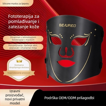 Vividze uređaj za fotopodmlađivanje kože s LED silikonskom maskom - uklanjanje pjega, pomlađivanje kože, terapija bojom svjetla, kućna upotreba, prijenosno, IPX8, ugrađena baterija 800–1000 mAh