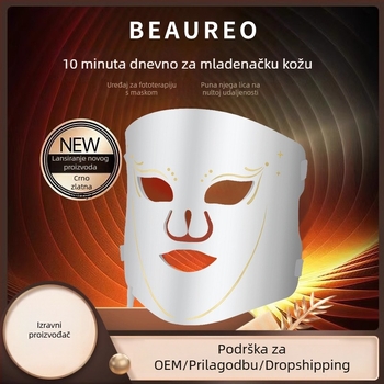 Vividze uređaj za fotopodmlađivanje kože s LED silikonskom maskom - uklanjanje pjega, pomlađivanje kože, terapija bojom svjetla, kućna upotreba, prijenosno, IPX8, ugrađena baterija 800–1000 mAh