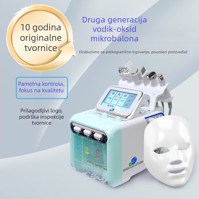 Prijenosni uređaj za čišćenje lica s ionoterapijom (negativni i pozitivni ioni), infracrveno, ultrazvuk i obojeno svjetlo