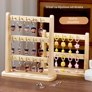 Drveni stalak za izlaganje narukvica – višenamjenski držač za nakit za narukvice, satove, gumice za kosu i trake za glavu, potrebna montaža