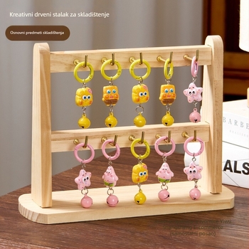 Drveni stalak za izlaganje narukvica – višenamjenski držač za nakit za narukvice, satove, gumice za kosu i trake za glavu, potrebna montaža