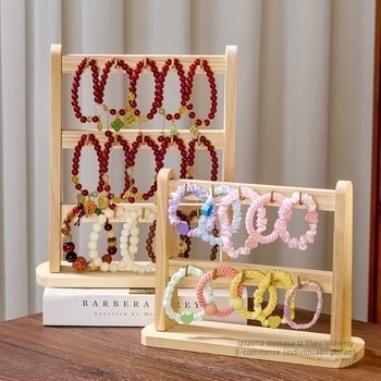 Drveni stalak za izlaganje narukvica – višenamjenski držač za nakit za narukvice, satove, gumice za kosu i trake za glavu, potrebna montaža