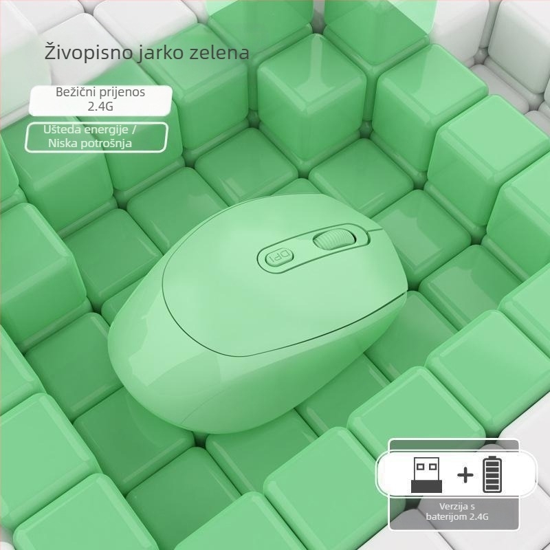 Bežična Bluetooth optička miša za laptop, punjiva, dualni način 2.4G/Bluetooth, tiha, 1600 DPI, 4 tipke