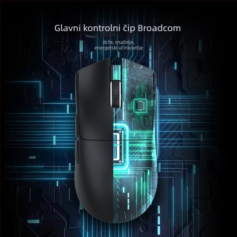 Attack Shark X11 bežična gaming miška s PAW3311 senzorom, 22000 DPI, 7 tipki, Bluetooth + 2.4G, ergonomska, RGB baza za punjenje