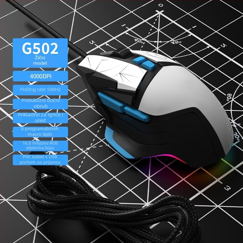 G502 Bežični miš s tri načina rada | 4000 DPI, 7 tipki, USB sučelje, 2.4GHz/Bluetooth, Domet 10 m