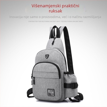 Vanjska torba za prsa s džepom za bocu, najlon, kapacitet ispod 20 L, zatvarač, mogućnost prilagođenog logotipa
