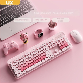 K73 bežični set tipkovnice i miša, 104 tipke, 2.4G bežični, optički senzor 1600dpi, Plug and Play, ergonomski dizajn