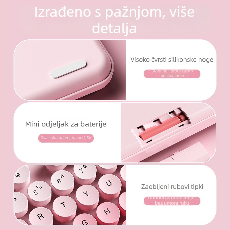 K73 bežični set tipkovnice i miša, 104 tipke, 2.4G bežični, optički senzor 1600dpi, Plug and Play, ergonomski dizajn