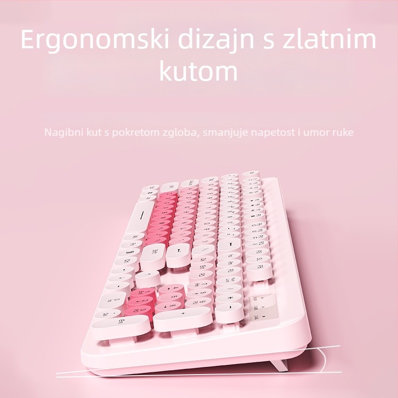 K73 bežični set tipkovnice i miša, 104 tipke, 2.4G bežični, optički senzor 1600dpi, Plug and Play, ergonomski dizajn