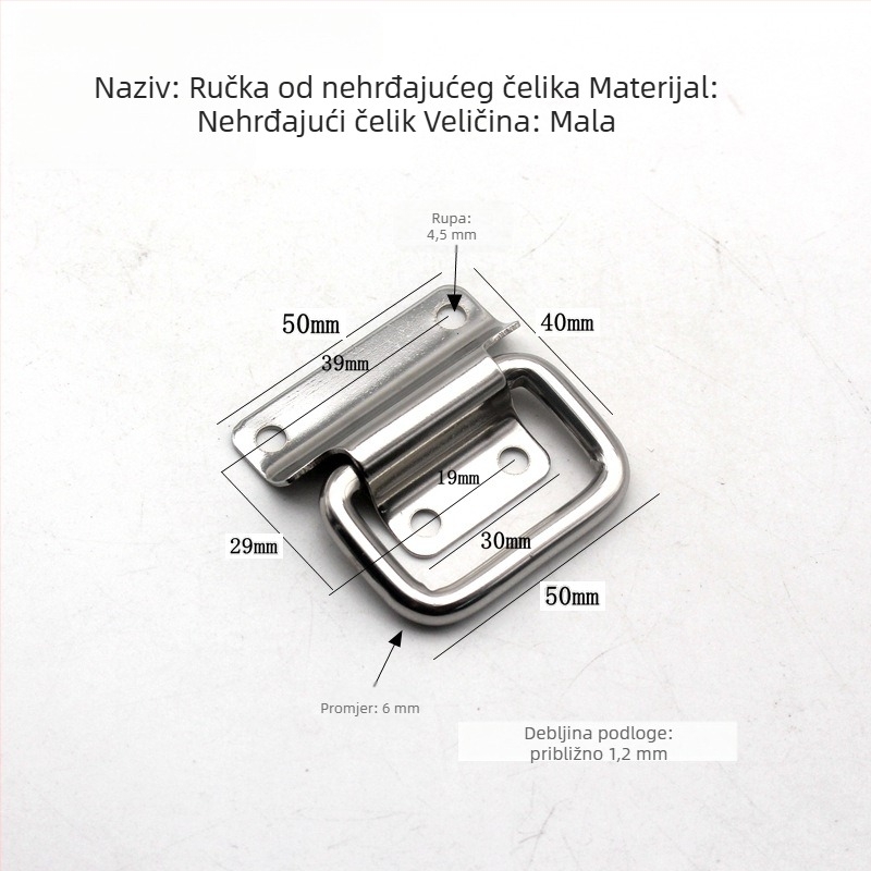 Ručka od nehrđajućeg čelika za ormar/kutija, s prstenom, zavarivanje, moderan minimalistički stil, model 20180614