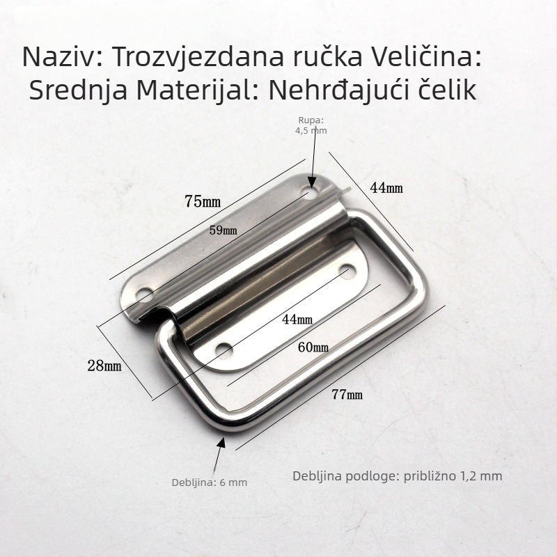 Ručka od nehrđajućeg čelika za ormar/kutija, s prstenom, zavarivanje, moderan minimalistički stil, model 20180614