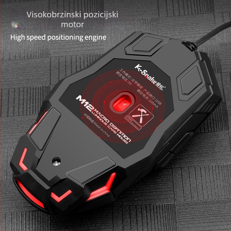 Viper M12 gaming optička miša, 4000 DPI, USB kabelska veza, 6 tipki, ergonomski dizajn