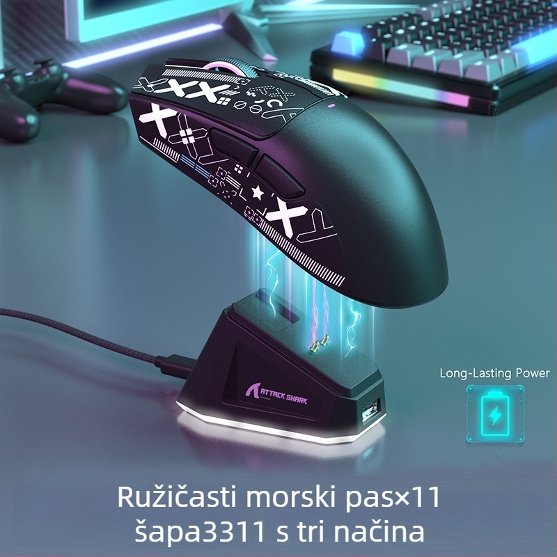 Bežični gaming miš X11, 2 tipke, ergonomski dizajn, Plug-and-Play