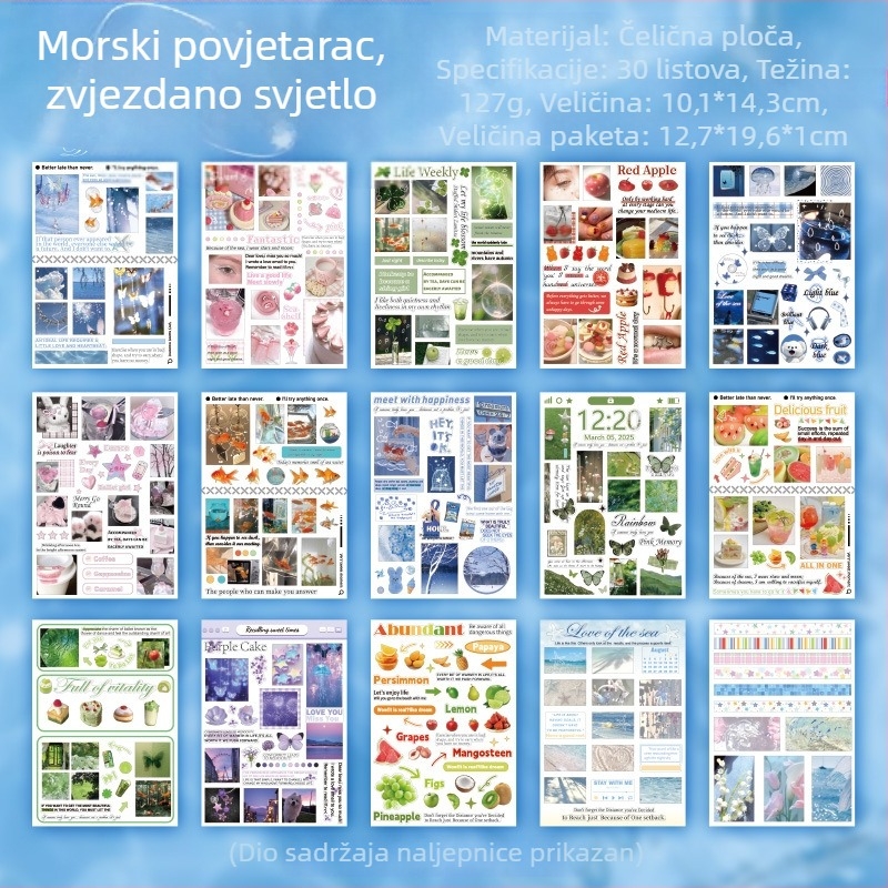 Leisurely Cosmic Moss serija – Cut-Film sticker knjiga za dnevnik i kolag na stražnjoj strani telefona – Slatki stil