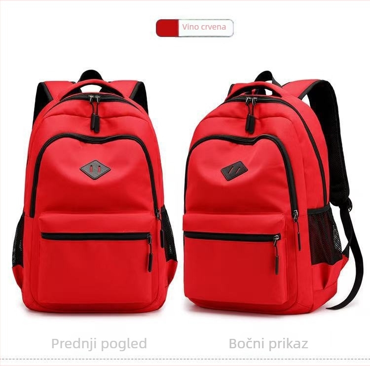 Ruksak za slobodno vrijeme, unisex, velikog kapaciteta, Oxford platno, zakrivljene naramenice, prugasti uzorak (volumen 36-55 L)