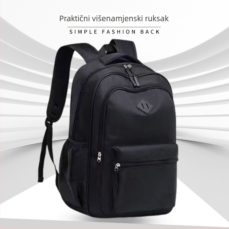 Ruksak za slobodno vrijeme, unisex, velikog kapaciteta, Oxford platno, zakrivljene naramenice, prugasti uzorak (volumen 36-55 L)