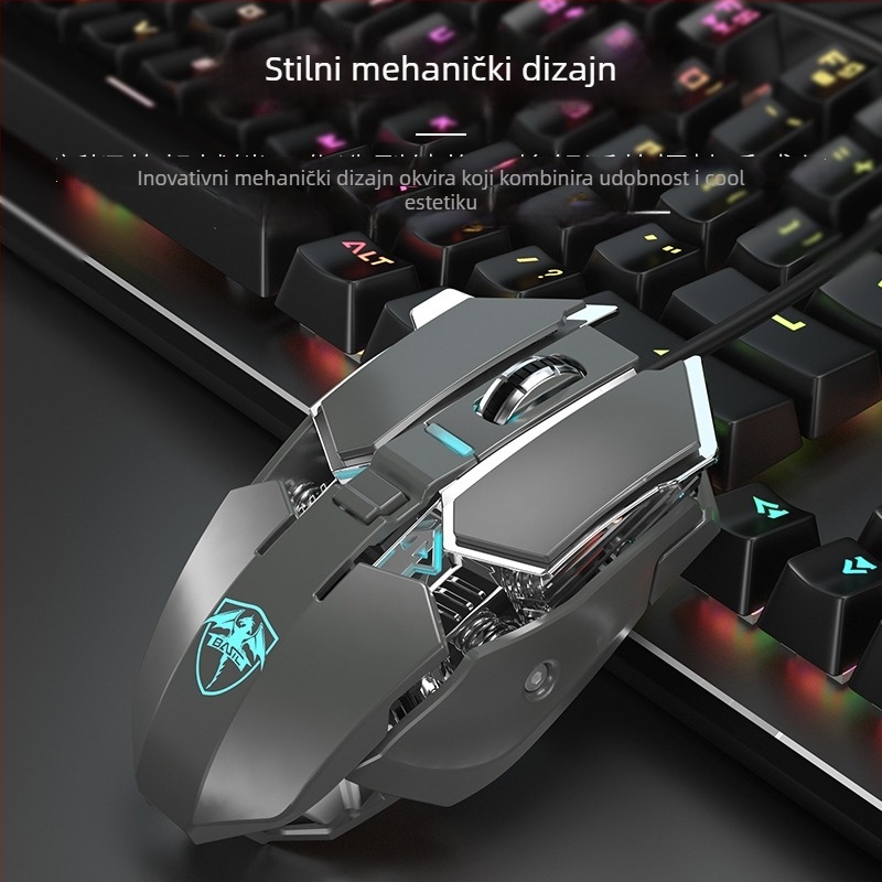 Optička USB miš s žično i 2,4G bežičnom povezivanju, 2400dpi, 6 tipki