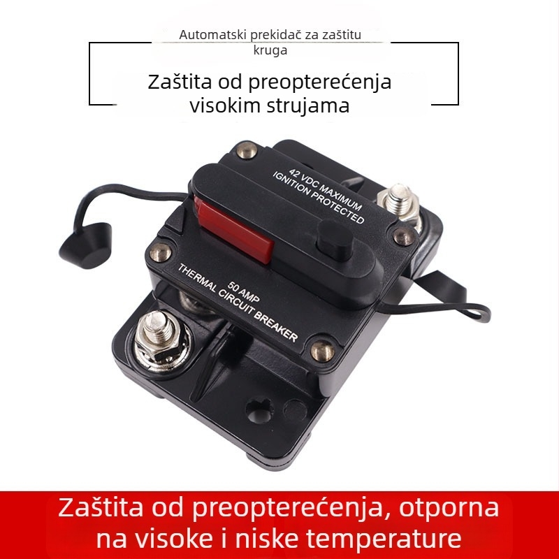 Držač osigurača za auto audio sustav s prekidačem, visokim strujama, universalno, 12-48V, 10W, cinkovog legura
