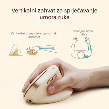 Ergonomski bežični miš s bežičnim punjenjem, 2,4 GHz veza, 6 tipki, prilagodljiv DPI 800–2400, USB sučelje