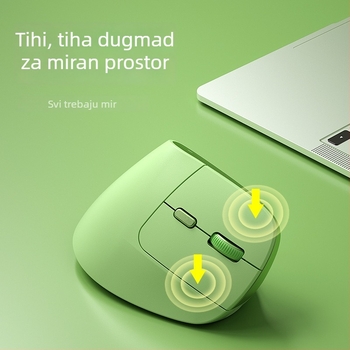 Ergonomski bežični miš s bežičnim punjenjem, 2,4 GHz veza, 6 tipki, prilagodljiv DPI 800–2400, USB sučelje