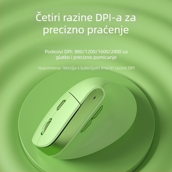 Ergonomski bežični miš s bežičnim punjenjem, 2,4 GHz veza, 6 tipki, prilagodljiv DPI 800–2400, USB sučelje