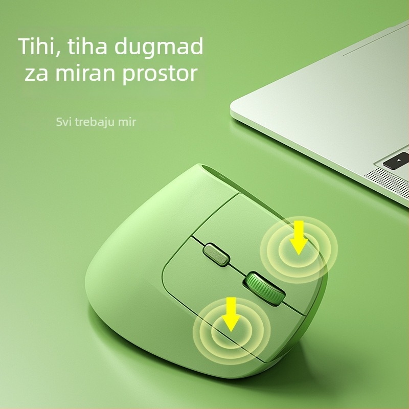 Ergonomski bežični miš s bežičnim punjenjem, 2,4 GHz veza, 6 tipki, prilagodljiv DPI 800–2400, USB sučelje