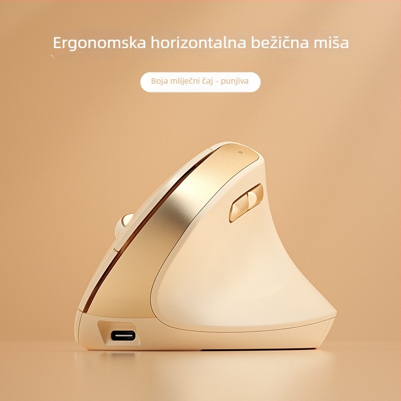 Ergonomski bežični miš s bežičnim punjenjem, 2,4 GHz veza, 6 tipki, prilagodljiv DPI 800–2400, USB sučelje