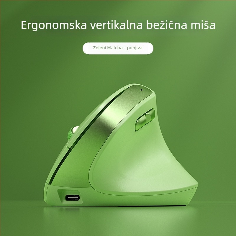 Ergonomski bežični miš s bežičnim punjenjem, 2,4 GHz veza, 6 tipki, prilagodljiv DPI 800–2400, USB sučelje