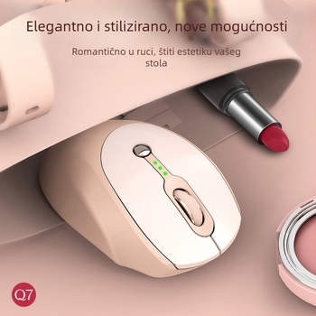 Bežične miša T-Wolf Q7 s dvostrukim Bluetoothom i 2.4G, USB Type-C punjenje, indikator baterije, tiho djelovanje, 6 tipki