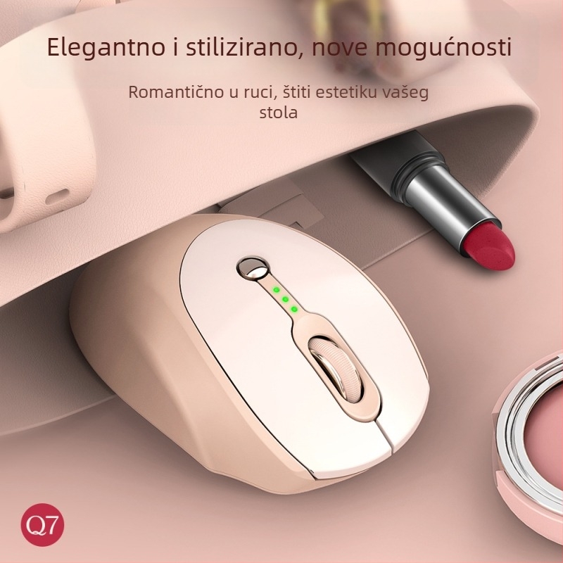 Bežične miša T-Wolf Q7 s dvostrukim Bluetoothom i 2.4G, USB Type-C punjenje, indikator baterije, tiho djelovanje, 6 tipki