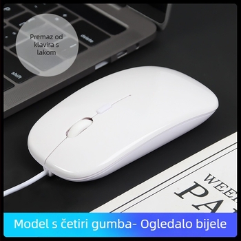 Žični optički miš USB-C s dvostrukim portom, 1600dpi, 4 tipke, ergonomski za stolno računalo