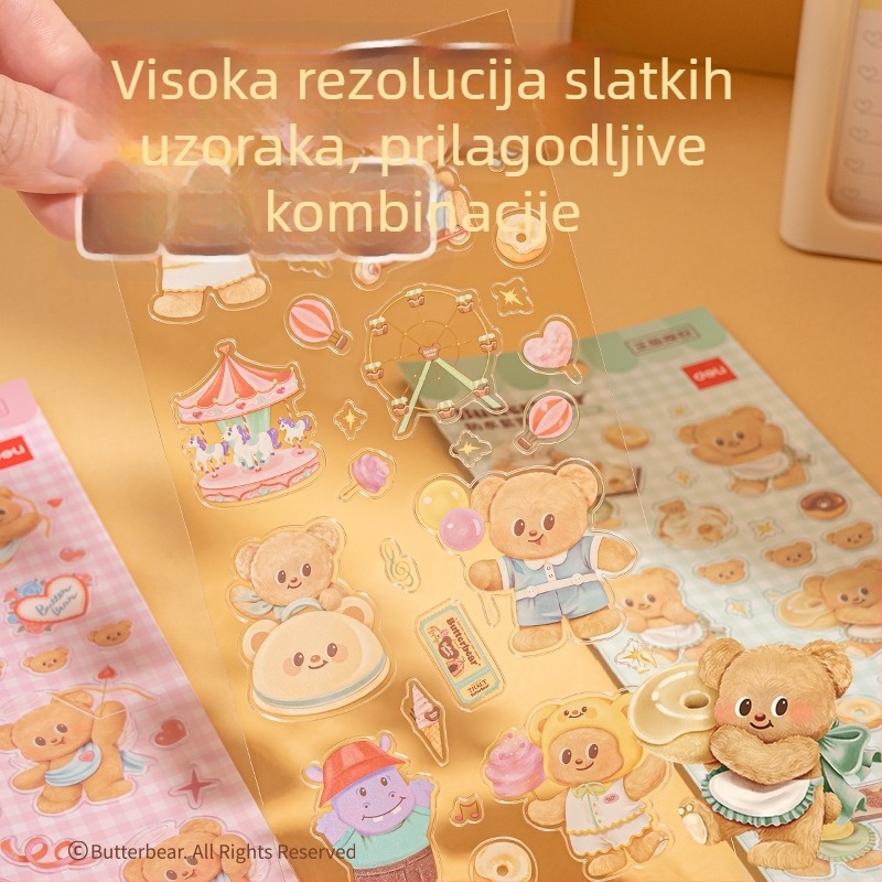 Deli HY210 Butter Bear Cartoon Naljepnice za dnevnik, Slatki stil, Tiskanje